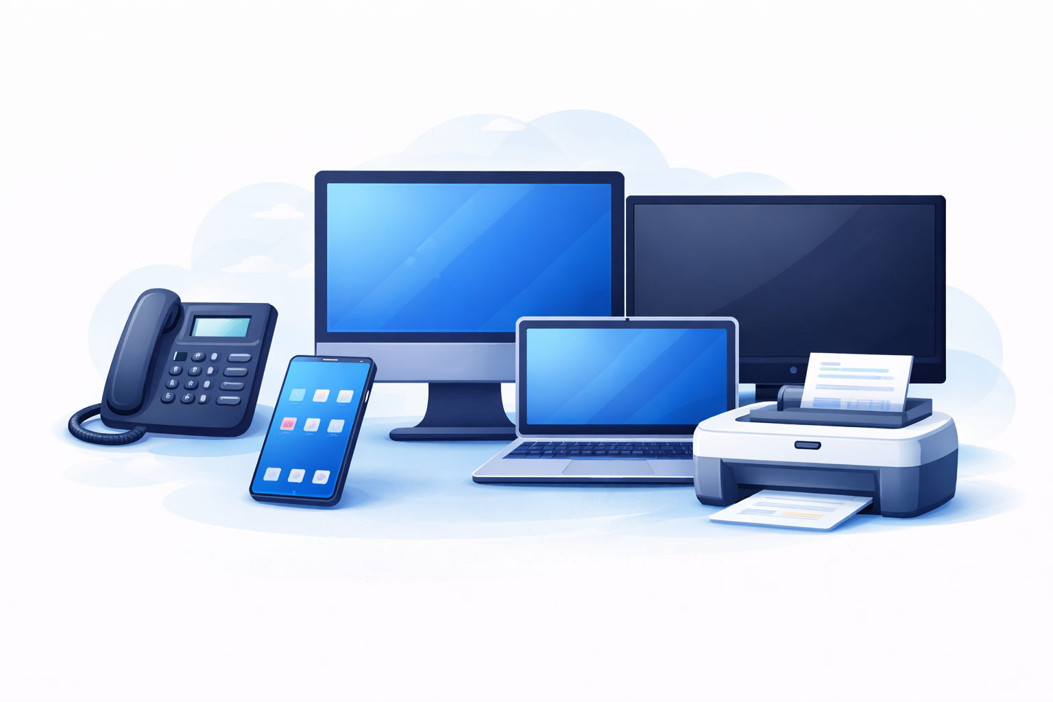 PC Laptop Telefon TV Drucker